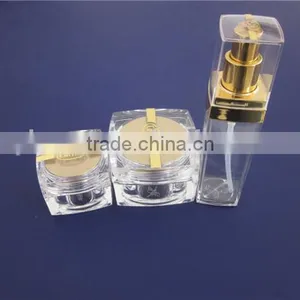 60ml Gold Square Acrylic Plastic Bottle With Spray Cap thumbnail-1