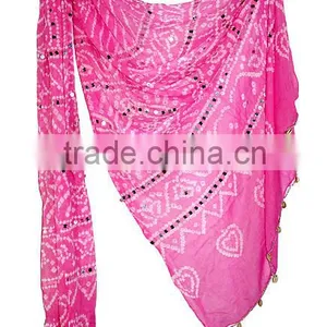 Rajasthani Pink Cotton Bandhej Dupatta thumbnail-1