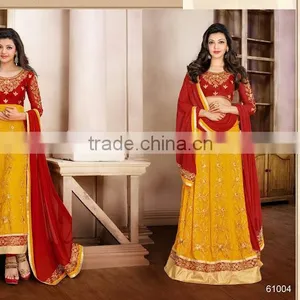 GEORGETTE SEMI STITCHED ANARKALI SUIT thumbnail-5