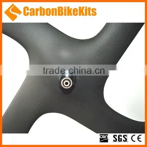 CBK Aero Design 700c Road/ Track Carbon Fixed Gear 4 Spokes Wheel Clincher thumbnail-5