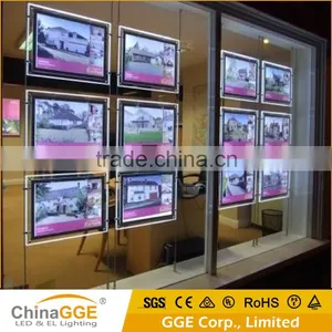 Acrylic Photo Frame LED Crystal Light Box Frameless LED Crystal Light Frame Slim LED Advertising Display Light Frame thumbnail-4