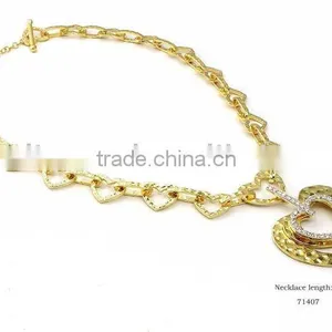 Plated Gold Heart Necklaces thumbnail-1