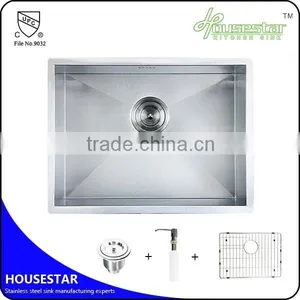 R10-2018 CUPC Approved Undermount Single Bowl Handmade Stainless Steel Kitchen Wash Sink With Brush Finish thumbnail-5
