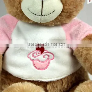 Luckiplus Hot Sale First Class Adorable Icecream Cloth Bear Pink and Blue Safe Technology Toy For Kids thumbnail-4