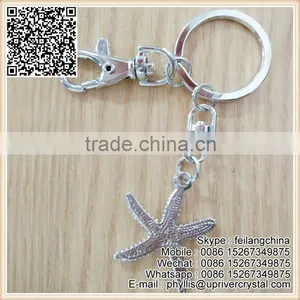 Wholesale Custom Metal Key Ring Popular Silver Crystal Star Keychain thumbnail-3