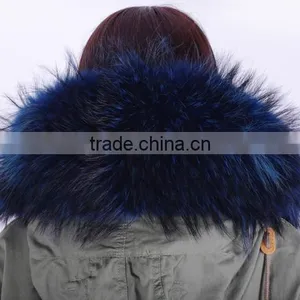 Real Raccoon Fur Collar/scarf/fur Accessories on Coat/ Fur Stripes KZ160084 thumbnail-5