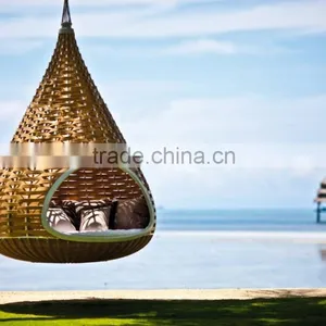 Patio Rattan Outdoor Furniture Nest Swing Bed - Wicker Furniture Nestrest Hanging Round Bed Furniture thumbnail-1