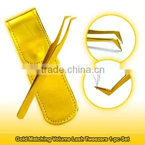 Gold Matching Volume Lash Tweezers Single Pc. Set / Get Best Volume Lash Tweezers Under Your Private Labels From ZONA-PAKISTAN thumbnail-1