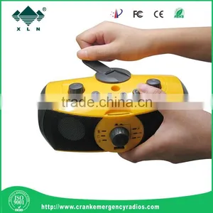 Wonderful Mini Music Speaker Powered by Hand-cranking&USB Port&4 AA Batteries Radio Flashlight for Camping Use thumbnail-4