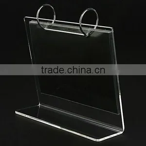 High Quality Clear Acrylic L Shape Calendar Dislay Holder With Photo Frame Wholesale thumbnail-4