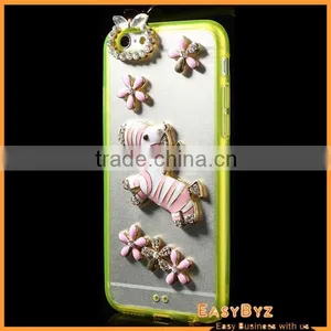 3D Rhinestone Phone Case Clear Case for Apple IPhone 6 thumbnail-1