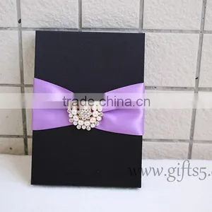 Customized Made-In-China Luxury Ribbon Wedding Invitation Box For Gift thumbnail-1