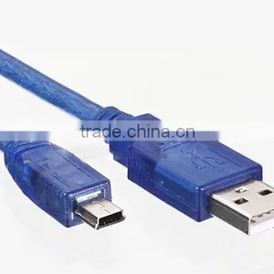 Transparent Blue USB2.0 Cable Male to Mini 5PIN 5m thumbnail-2