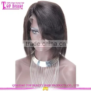 Side Part Stock Cheap 150% Density Human Hair Short Bob Lace Front Wig Brazilian Glueless Bob Lace Front Wig thumbnail-2