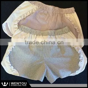 Monogrammed Dixie Duke Seersucker Ruffle Shorts thumbnail-1