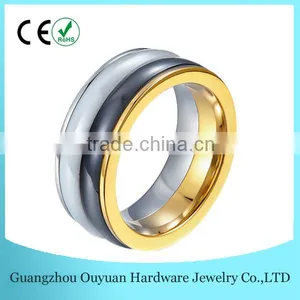 Anniversary, Christmas Gift, New Design Tungsten And Ceramic Combined Ring thumbnail-1
