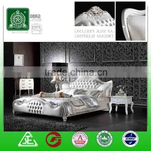 G8803 Wholesale High Quality Solid Wood Leather Bed/luxury Italian Genuine Leather Bed thumbnail-5