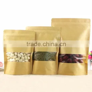 High Barrier Kraft Paper Stand up Zipper Coffee Pouch Bags With Aroma Degassing Valve thumbnail-2
