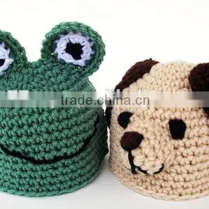 2014 100% Acrylic Plain Knitted Animal Frog Baby Hat thumbnail-1