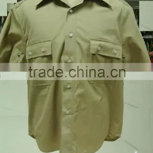 OEM Men's Poplin Khaki Short Sleeve Work Shirt thumbnail-1