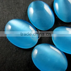 10x14mm Oval Blue Synthetic Cat Eye Cabochon DIY Supplies for Earrings,rings,pendant Charm Findings 4120065 thumbnail-3