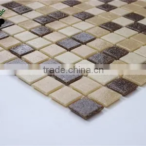 SMH19 Cheap Glass Mosaic Yellow Vitreous Design Tiles Interior Glass Mosaic thumbnail-1