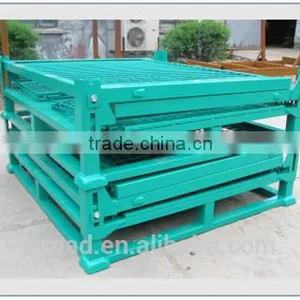 Customized Folding Metal Container / Steel Cage Pallet Warehouse System thumbnail-1