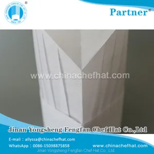 20cm Height Special White Round Top Cook Cap With Hook and Loop thumbnail-5
