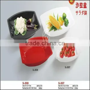 Red Plastic Salad Pot thumbnail-1