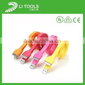 Wholesale PVC Flat Usb Cable/new White Micro Usb/Colorful 1m/2m/3m USB Cable for Iphone 5 Cable thumbnail-1