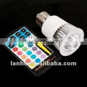 E27 5W 100-240V Colorful RGB LED Bulb Light Lamp Spotlight With IR Remote Control thumbnail-1
