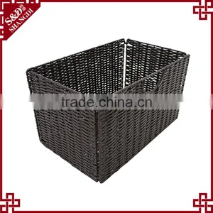 Wholesales Washable PE Rattan Handewoven Folding Plastic Basket Used for Hotel Laundry Storage thumbnail-5