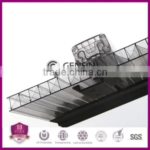 Gensin 12mm 3-layer W-Structure U-locking Design Polycarbonate Sheet 10-year Warranty 700mm thumbnail-1