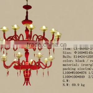 CE UL Certificate Wholesale Red Luxury Modern Metal Chandelier thumbnail-3