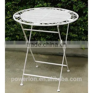 POWERLON Vintage Folding Metal Table Wrought Iron Outdoor Garden Furniture PL08-6332 thumbnail-1