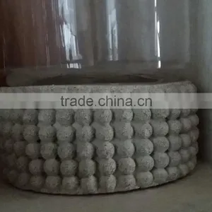 Home Interior Polyresin Stone Light Gray Candle Holder thumbnail-1