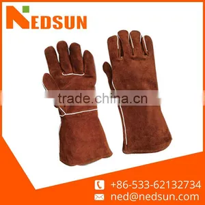 Brown Working Safety Split Leather Glove for Working thumbnail-1