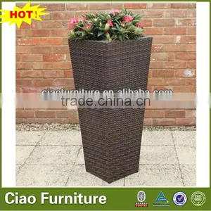 Garden Flower Pot High Wicker Flower Pot thumbnail-1