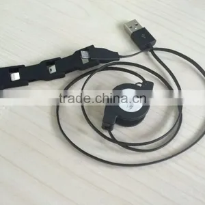 4 in 1 Retractable USB2.0 Data Sync Charger Cable for IPhone and Most Android Cell Phones, Tablets thumbnail-4