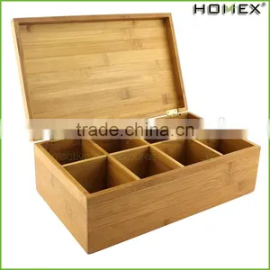 High Quality Eco-friendly Personalized Solid Bamboo Tea Box With Bamboo Lid/Homex_Factory thumbnail-2