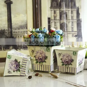 Vintage 2016 Popular in Europe Square Metal Flower Planter Pot thumbnail-2