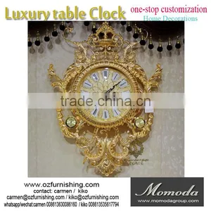 Momoda Luxury Home Decorations 24K Golden Wall Clock Antique Classic Home Corppe Clock thumbnail-1