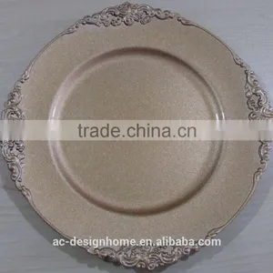 GOLD GLITTER PP PLASTIC CHARGER PLATE thumbnail-1