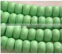 8-12mm Green Abacus Loose Natural Turquoise Bead thumbnail-1