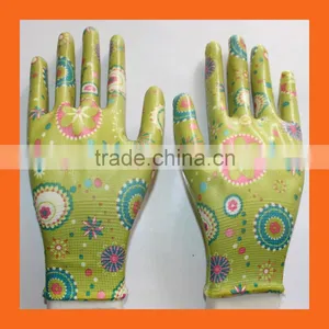 Ladies Garden Work Spring Gardening Gloves,Clear Nitrile Palm Coating Landscape Gloves thumbnail-1