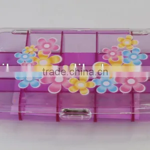 Transparent PS Compartment Plastic Sundries Storage Box thumbnail-1