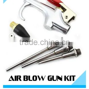 5pc Air Compressor Blow Gun Tool Kit 3 Nozzles Inflation Needle Spray Blower Rubber Tip Kit 1/4" thumbnail-1