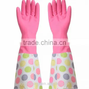 Household All Purpose Retro Funky Floral Design Rubber Gloves Wash up thumbnail-1