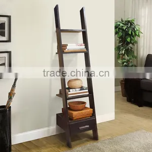 Wall Book Shelve Stairs Antique Teak Wood Furniture thumbnail-1