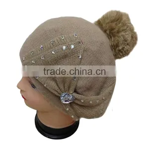 Beige Angola Wool Hat thumbnail-1